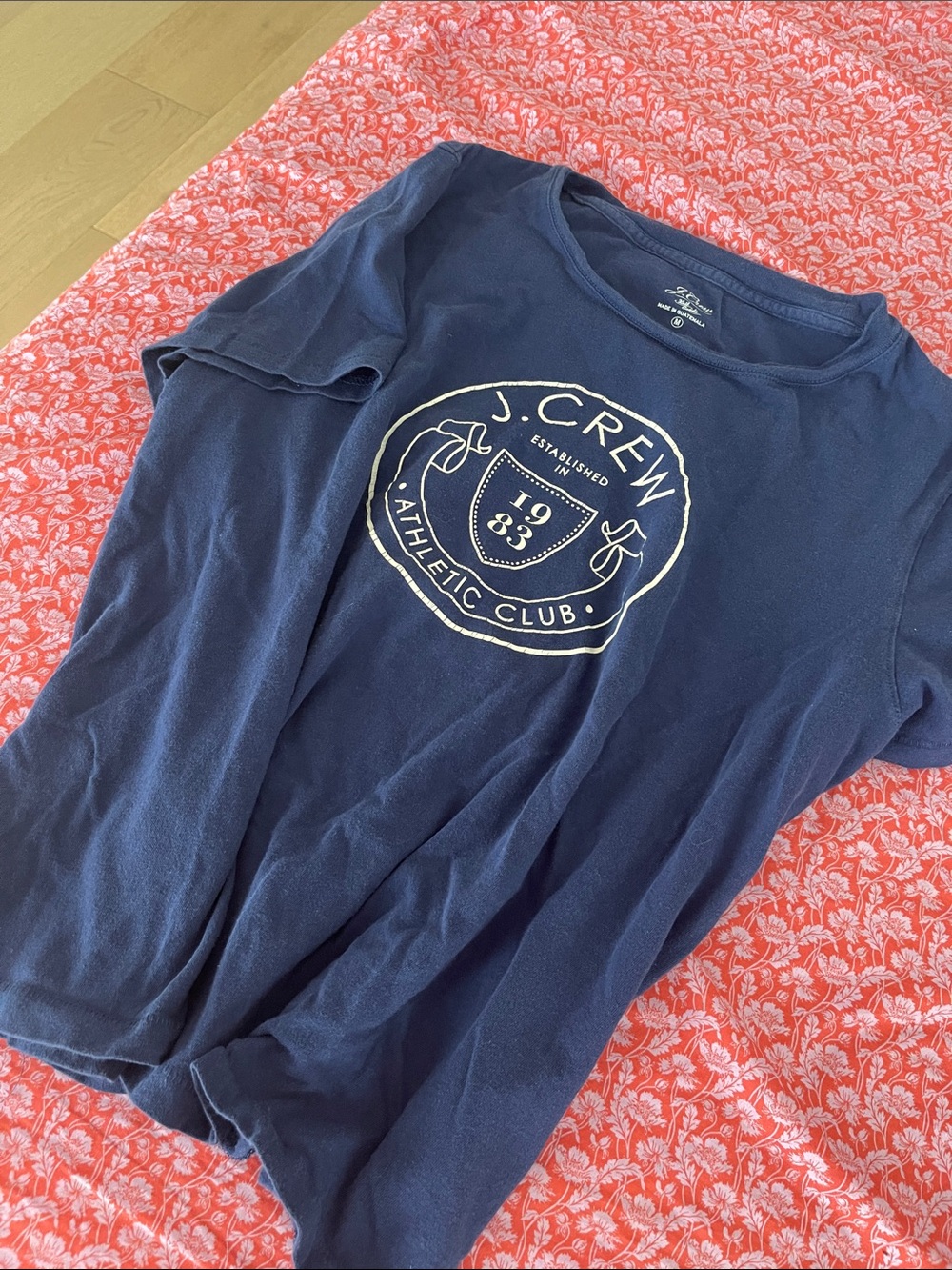 J. Crew Navy Long-Sleeve Athletic Club Graphic Tee